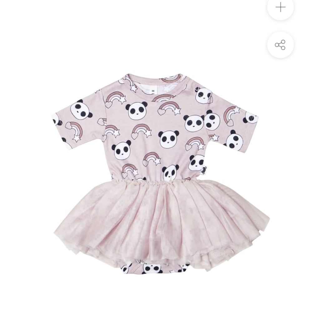 Huxbaby rainbow panda ballet onesie